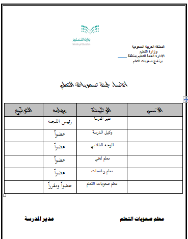 اعضاء لجنة صعوبة التعلم